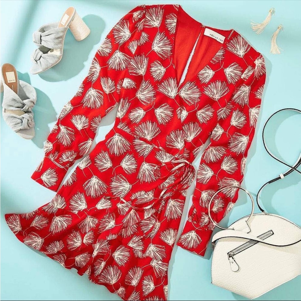 Adelyn Rae Red Floral-Print Mini Dress